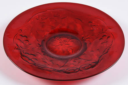 Rock Crystal Red Underplate for Finger Bowl by McKee