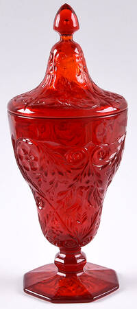 Rock Crystal Red Candy Jar & Lid