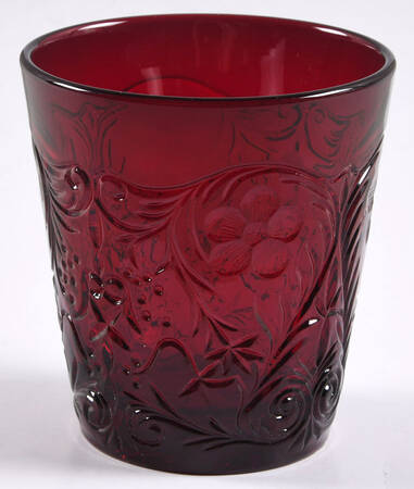 Rock Crystal Red Flat Juice Glass by McKee