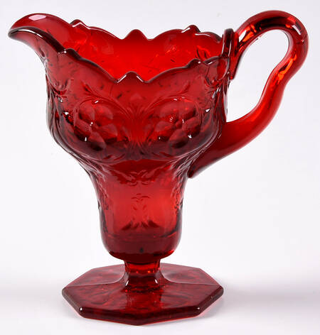 Rock Crystal Red Footed Creamer by McKee
