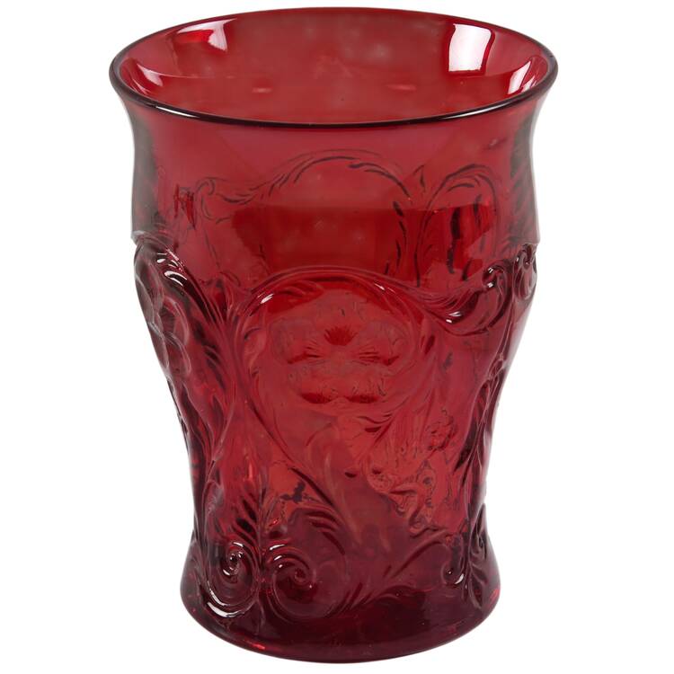 Rock Crystal Red 8 Oz Flat Tumbler by McKee