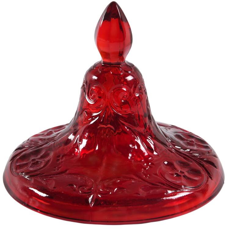 Rock Crystal Red Lid for Footed Sugar Bowl