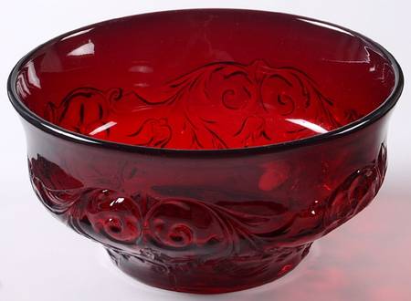 Rock Crystal Red 4" Small Fruit/Dessert Bowl by McKee
