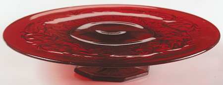 Rock Crystal Red 10" Diameter Pedestal Cake Stand