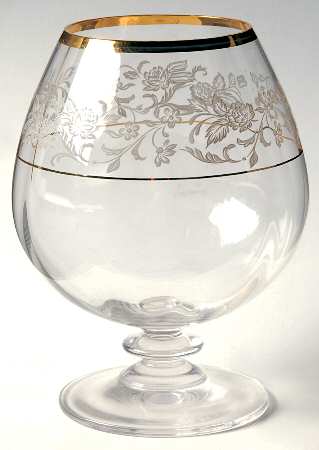 Antique Lace (Newer, Middle Floral) Brandy Glass