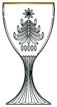 Christmas Tree Gold Water Goblet
