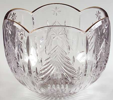 Christmas Tree Gold 7" Round Bowl