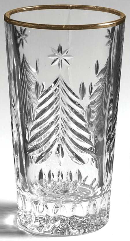 Christmas Tree Gold Highball Glass