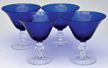 Ciara Sapphire Clear Champagne/Tall Sherbet - Set of 4