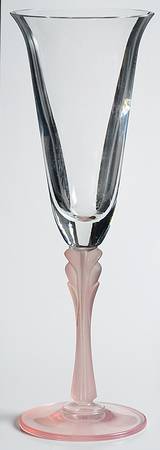 Deco (Pink Frosted Stem) Fluted Champagne