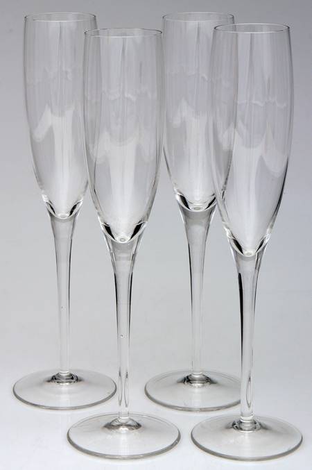Elite Clear Fluted Champagne - Set of 4