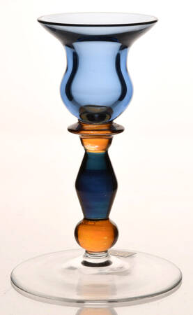 Estate Slate Blue 5" Single Light Candlestick