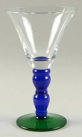 Festival Blue Green Wine Glass