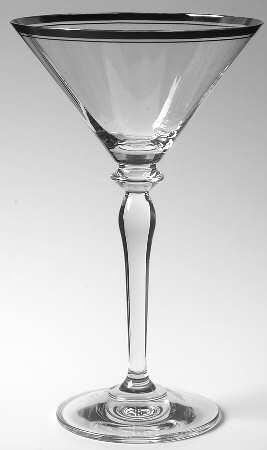 Jamestown Clear (Platinum Trim) Martini Glass
