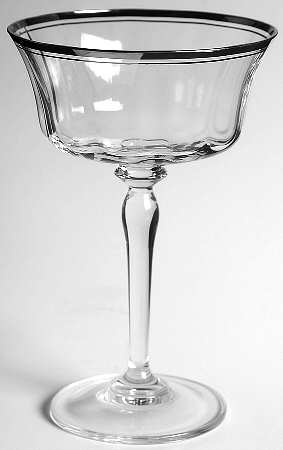 Jamestown Clear (Platinum Trim) Champagne/Tall Sherbet