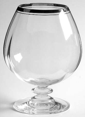Jamestown Clear (Platinum Trim) Brandy Glass