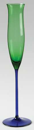 Lido Green Cobalt Blue Fluted Champagne