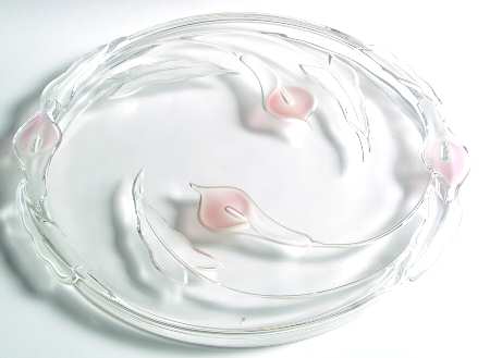 Mayfair (Pink Frosted Accents) Cake Plate