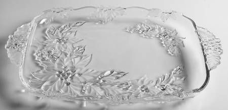 Poinsettia 16" Rectangular Handled Tray