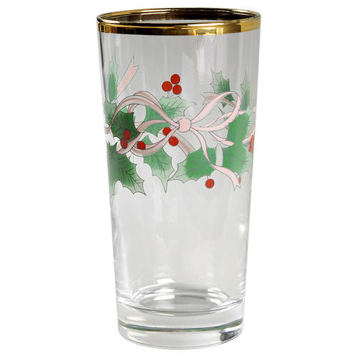 Ribbon Holly Highball Glass