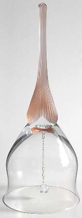 Sea Mist Coral Frosted Stem Bell Made From Goblet