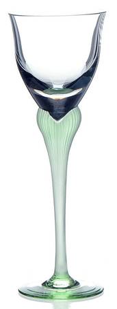 Sea Mist Jade Frosted Stem Cordial Glass