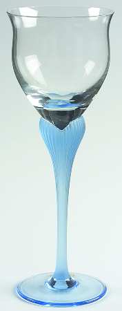 Sea Mist Sapphire Frosted Stem Wine Glass