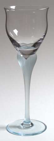 Sea Mist Turquoise Frosted Stem Wine Glass
