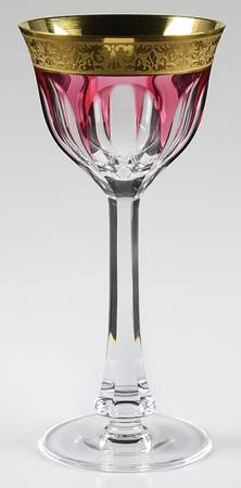 Lady Hamilton Gold Encrusted Band Rose Hock Wine