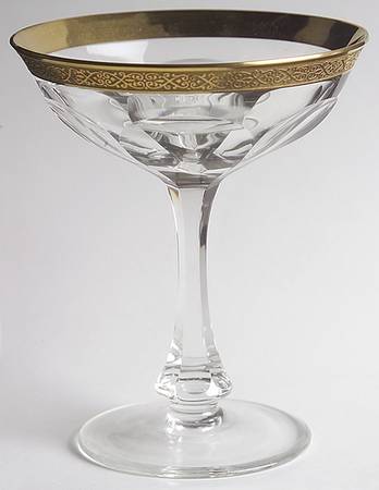Lady Hamilton Gold Encrusted Band Champagne/Tall Sherbet