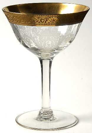 Biscayne Gold Encrusted (Stem 7586) Champagne/Tall Sherbet