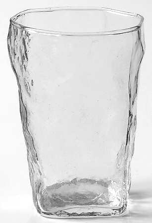 Crinkle Glass Clear 10 Oz Flat Tumbler