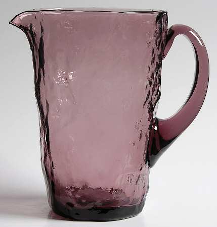 Crinkle Glass Amethyst 34 Oz Pitcher