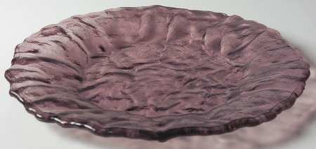 Crinkle Glass Amethyst Dinner Plate