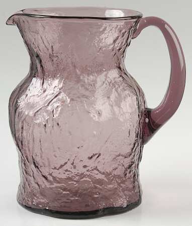 Crinkle Glass Amethyst 68 Oz Pitcher