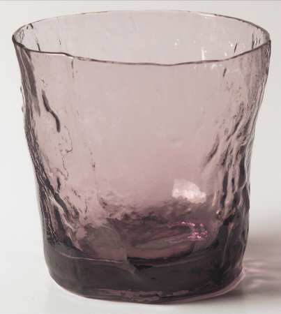 Crinkle Glass Amethyst Double Old Fashioned