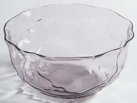 Crinkle Glass Amethyst Small Fruit Dessert Bowl