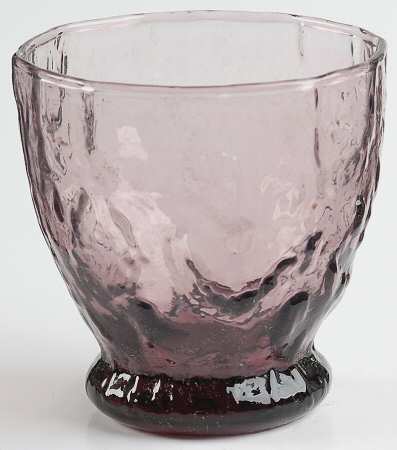 Crinkle Glass Amethyst Oyster or Fruit Cocktail