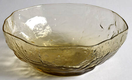 Crinkle Glass Amber Finger Bowl