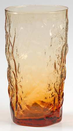 Crinkle Glass Amber Flat Iced Tea
