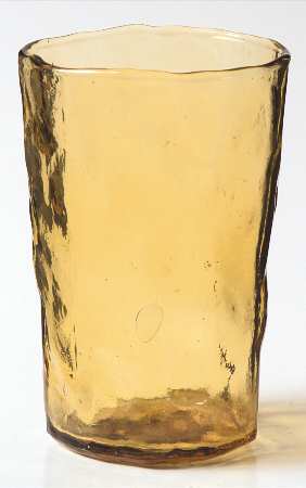 Crinkle Glass Amber Flat Juice Glass