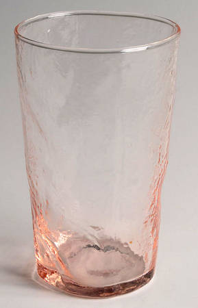 Crinkle Glass Pink 10 Oz Flat Tumbler