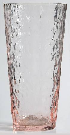 Crinkle Glass Pink Flat Iced Tea