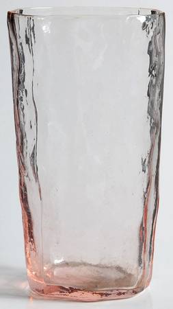 Crinkle Glass Pink Flat Iced Tea