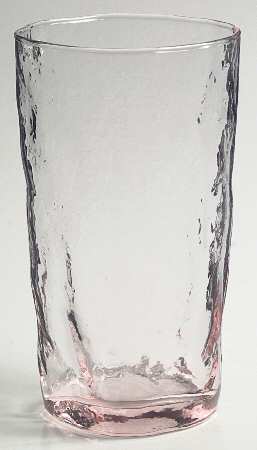 Crinkle Glass Pink 12 Oz Flat Tumbler