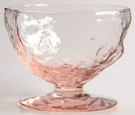 Crinkle Glass Pink Champagne/Tall Sherbet