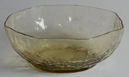 Crinkle Glass Topaz Finger Bowl
