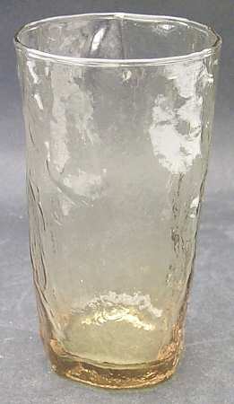 Crinkle Glass Topaz Flat Iced Tea