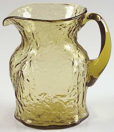 Crinkle Glass Topaz 68 Oz Pitcher