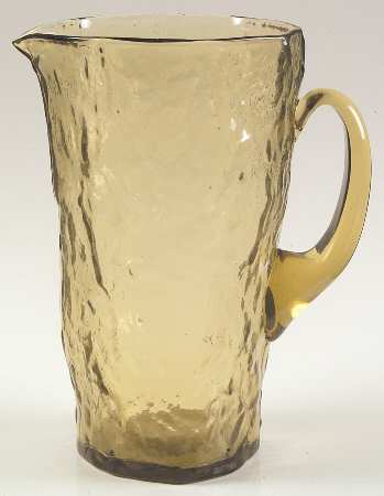 Crinkle Glass Topaz 54 Oz Pitcher